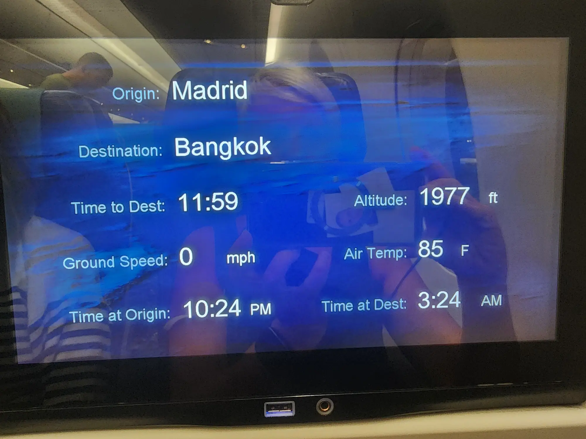 Pantalla mostrando la reserva de un viaje a Bangkok